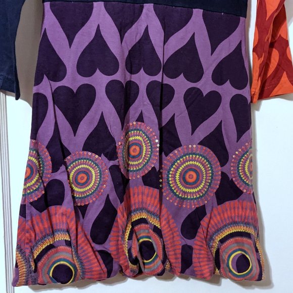 Desigual Rainbow Girl’s Dress Boho Multi-Color Sequins Size 13/14 yrs - Picture 3 of 7